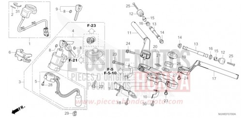 HANDLE PIPE/TOP BRIDGE CBR500RAG de 2016